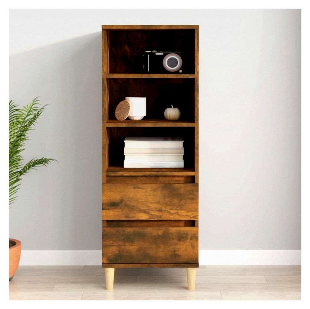 Highboard aus Räuchereiche, 40 x 36 x 110 cm, Holzwerkstoffe, Schränke, Aufbewahrung, Buffets und Sideboards