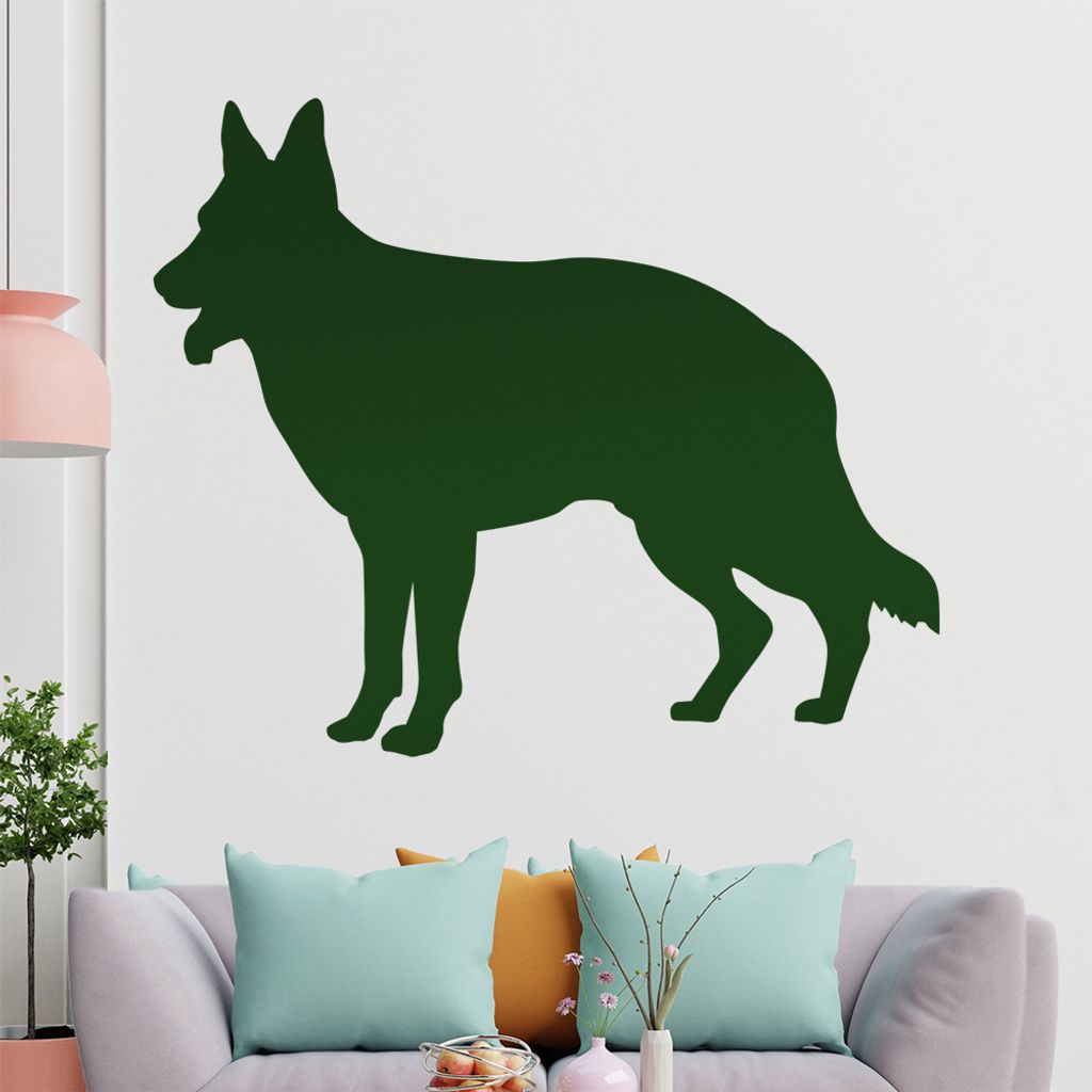 KIWISTAR Schäferhund Silhouette Wandtattoo in 6 Größen - Wandaufkleber Wall Sticker - Dekoration, Küche, Wohnzimmer, Schlafzimmer, Badezimmer