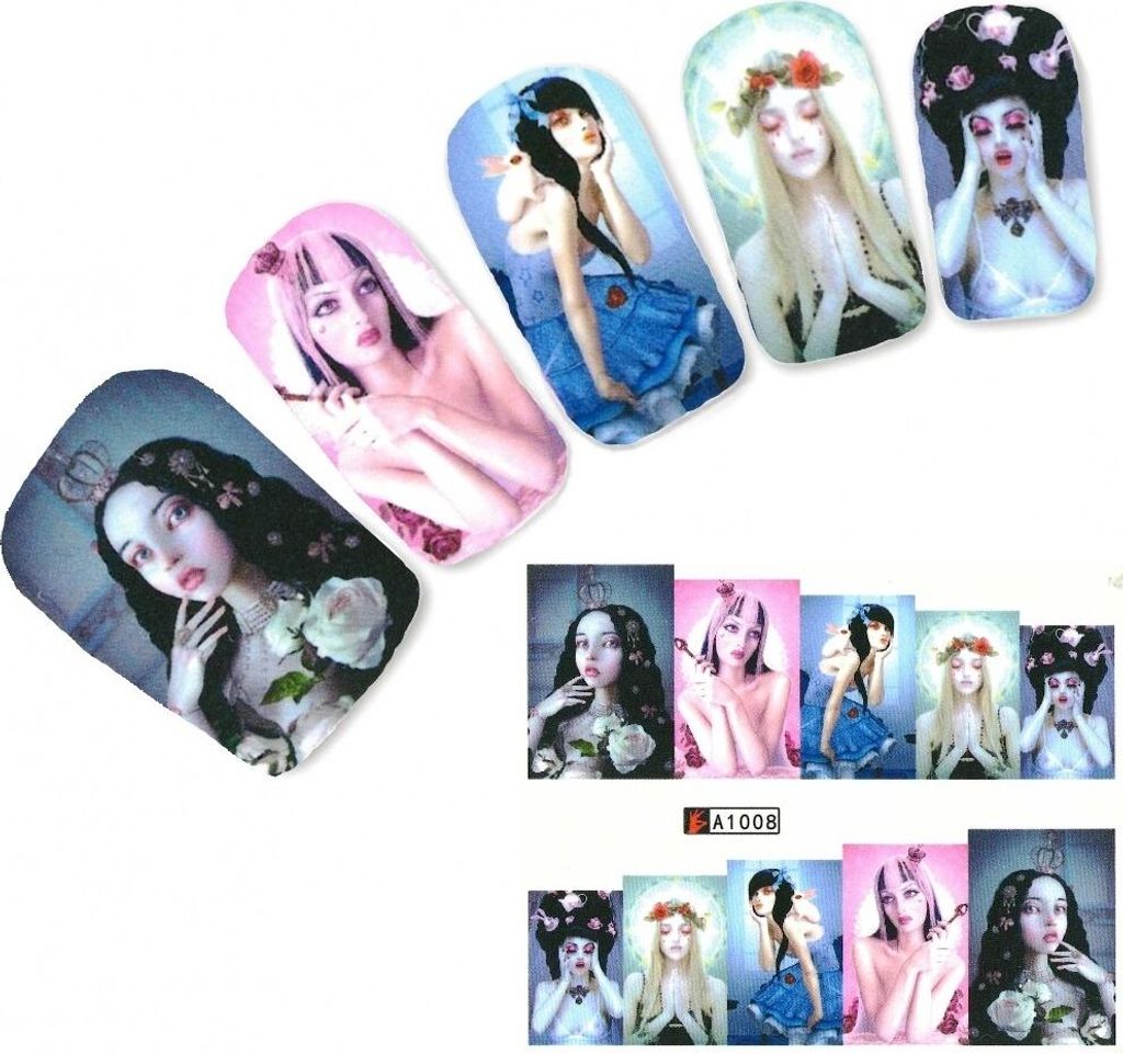Tattoo Nail Art Aufkleber Modell Glamour Teenager Krone Produktbild 