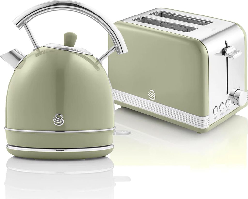 SWAN STP7050GNEU Retro Set Frühstück, Wasserkocher 1,8L Produktbild 