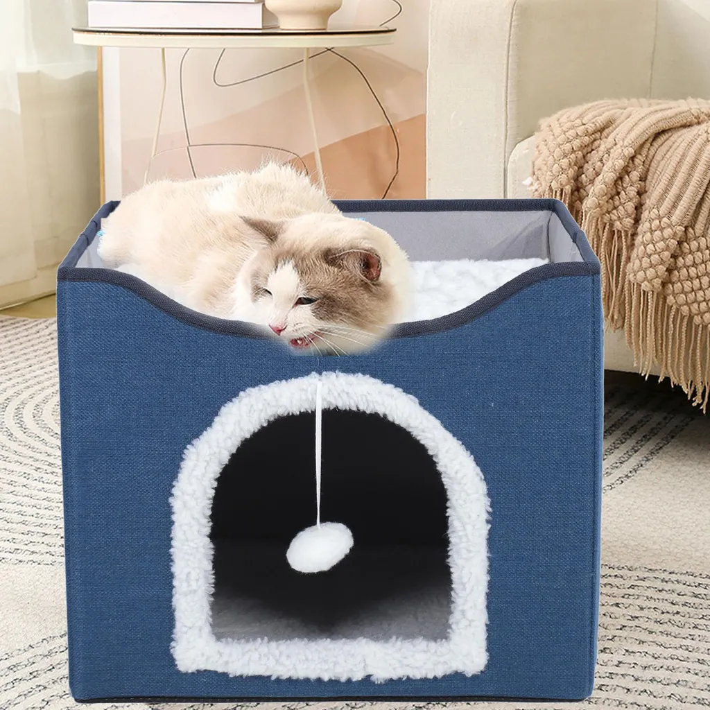 Lit creux chat doux et pliable - Solution 2 couches multifonction - 4