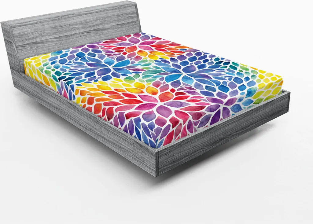 Lenzuolo sotto 180x200 ABAKUHAUS Microfibra No Stiro Arcobaleno