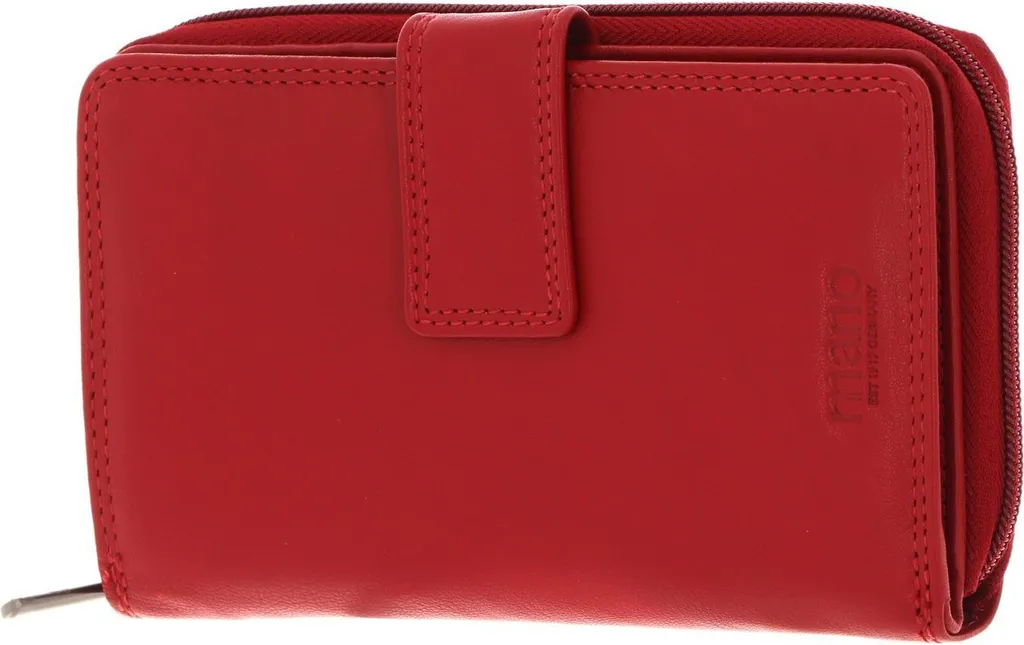 Grand Portefeuille Femme en Cuir Rouge Donna Giulia Zip Long Mano