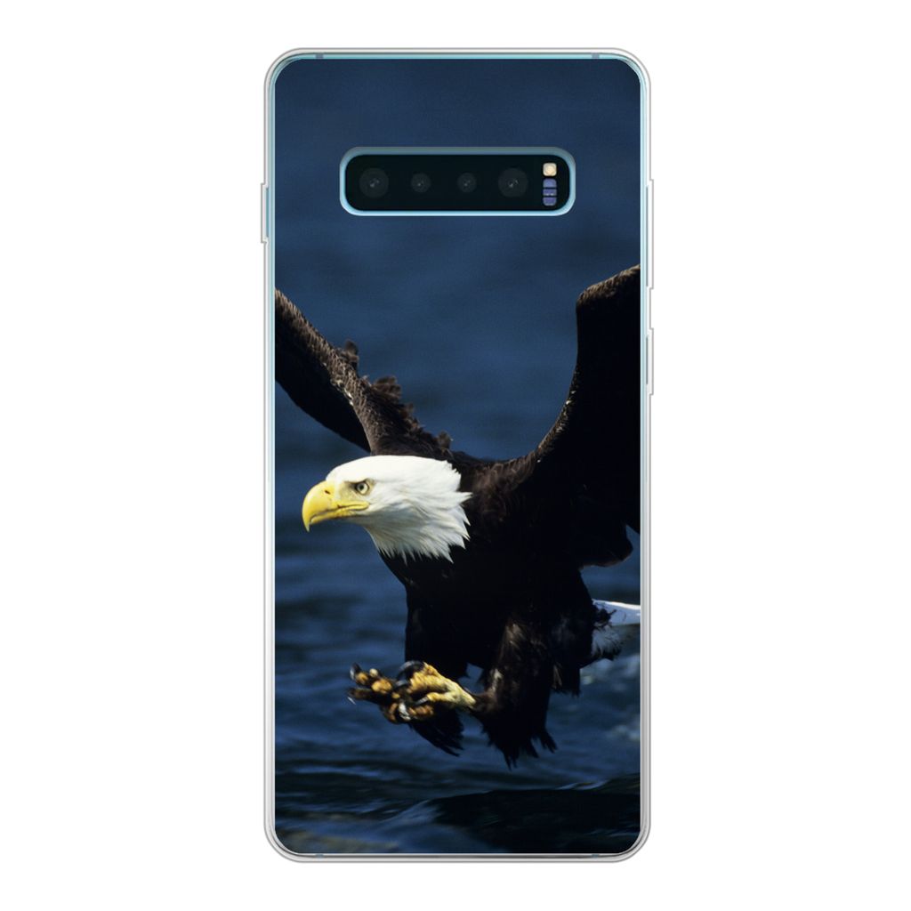 MuchoWow Handyhülle Schutzhülle Hülle für Samsung Galaxy S10 Lite Adler - Nahaufnahme - Wasser Silikon Softcase Handy Hülle - Schutz