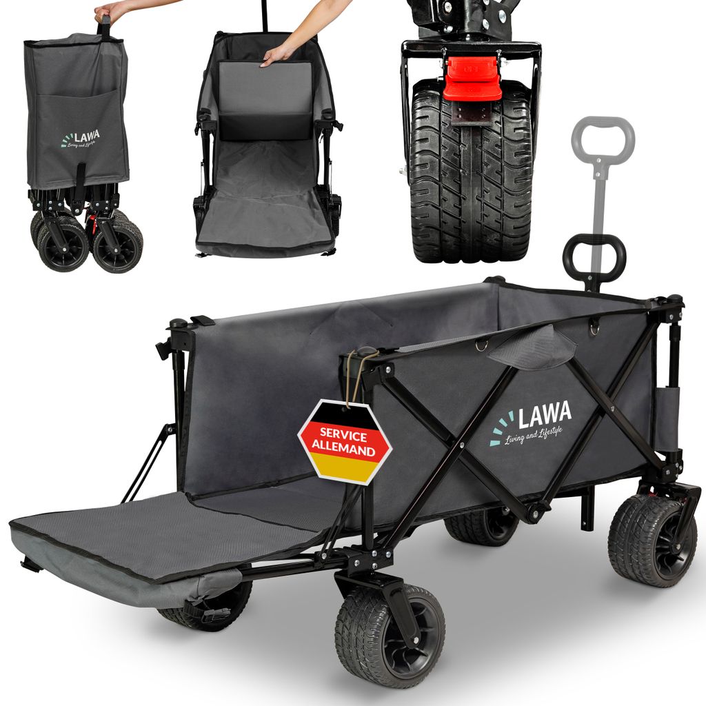 Chariot pliable avec frein 100kg sans toit Chariot manuel Image du produit 