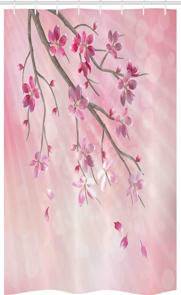 Haukea Tenda Doccia In Tessuto Rosa Con Fiocco – 183x183 Cm, Con 12 Ganci