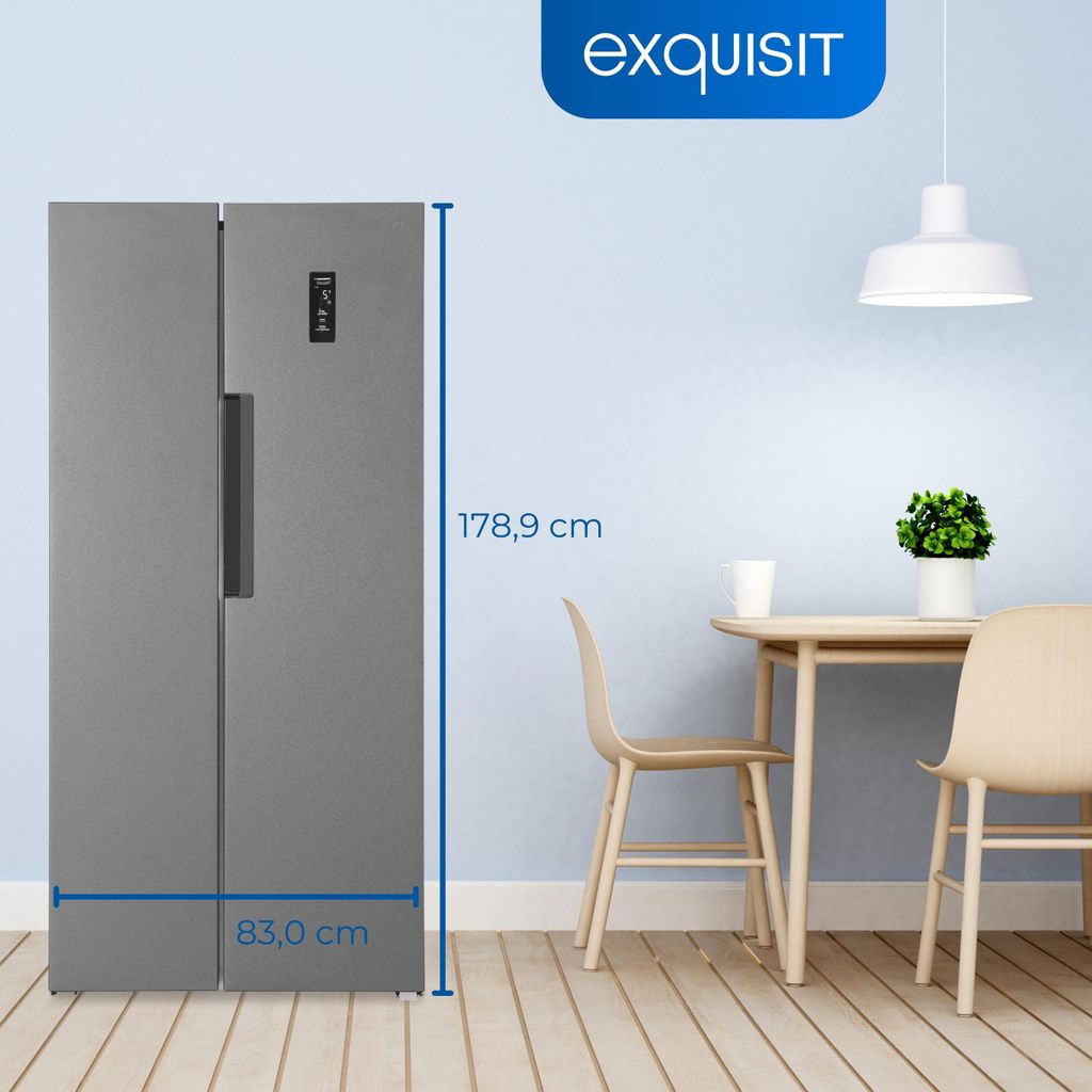 Exquisit Side by Side SBS450-360E anthrazit | 444 L Volumen Produktbild 4