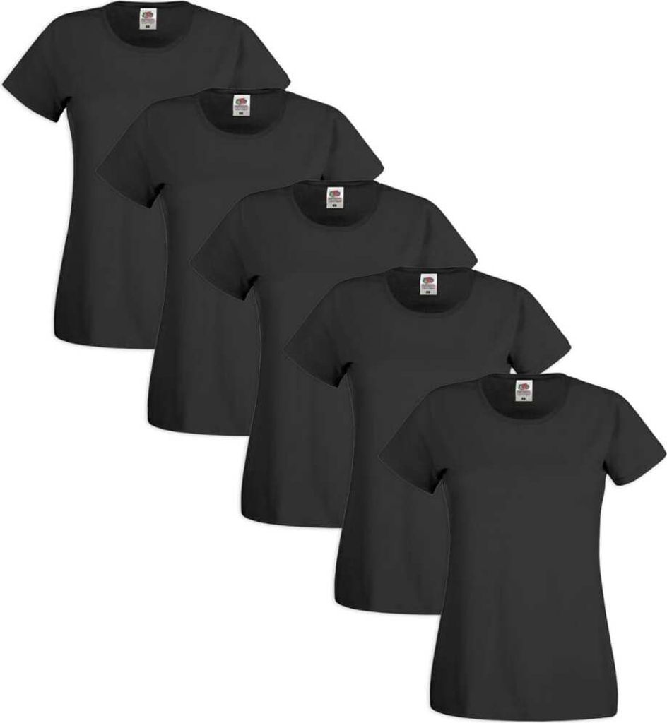 Fruit of the Loom Damen T-Shirt 5 Stk. Rundausschnitt Bw. Produktbild 