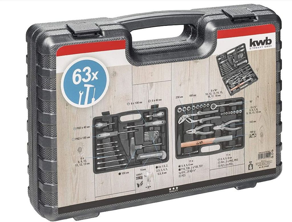 Instrumentu komplekts KWB 63piederumi 375500 Image du produit 