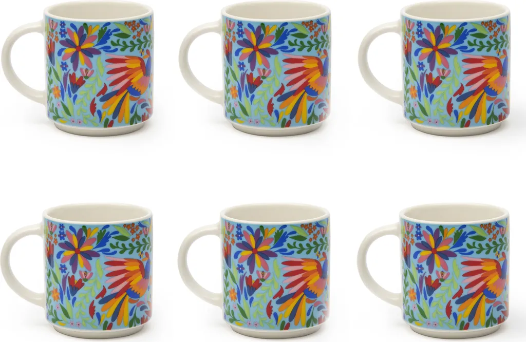 Van Well, set di 6 tazze da caffè, della serie Vario, in porcellana, in vari colori grau