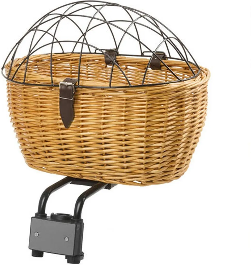 Panier de transport pour animaux à vélo, osier naturel, fixation universelle