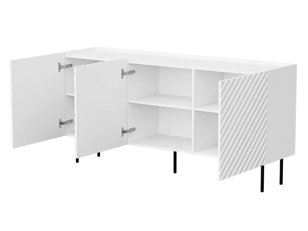 Commode NOXA blanche 2 portes - Mobilier de rangement robuste et chic