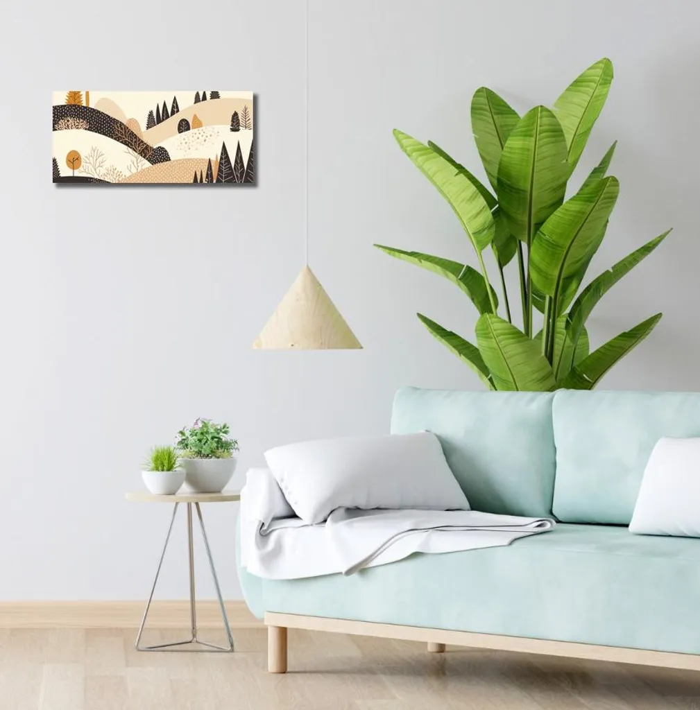 Tableau Paysage d'Automne 50x20 cm - Décoration Murale Nature et Relief