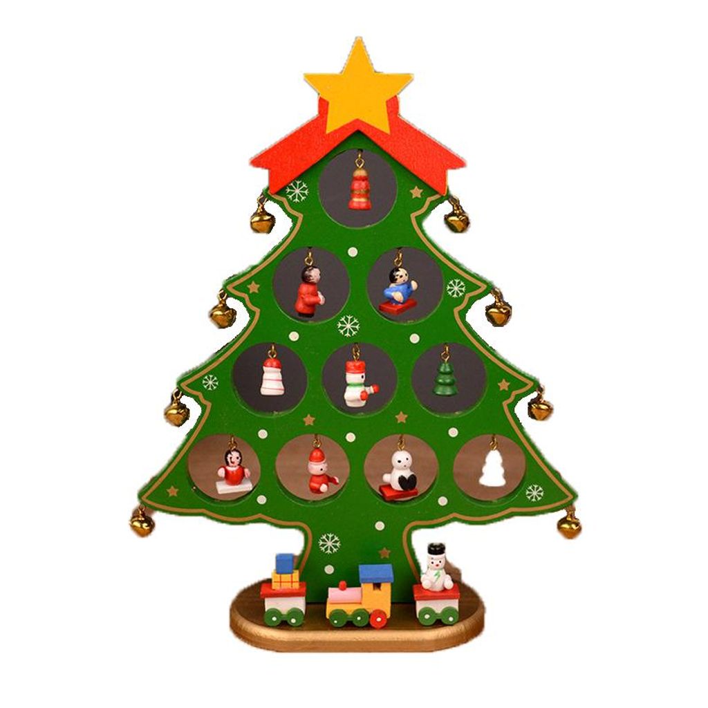 Heikoeco Kleines Weihnachtsbaum-Ornament aus Holz, perfekte Weihnachten Deko, festliche Tischdeko, lustige Geschenke, kreative Weihnachtsdekorati...