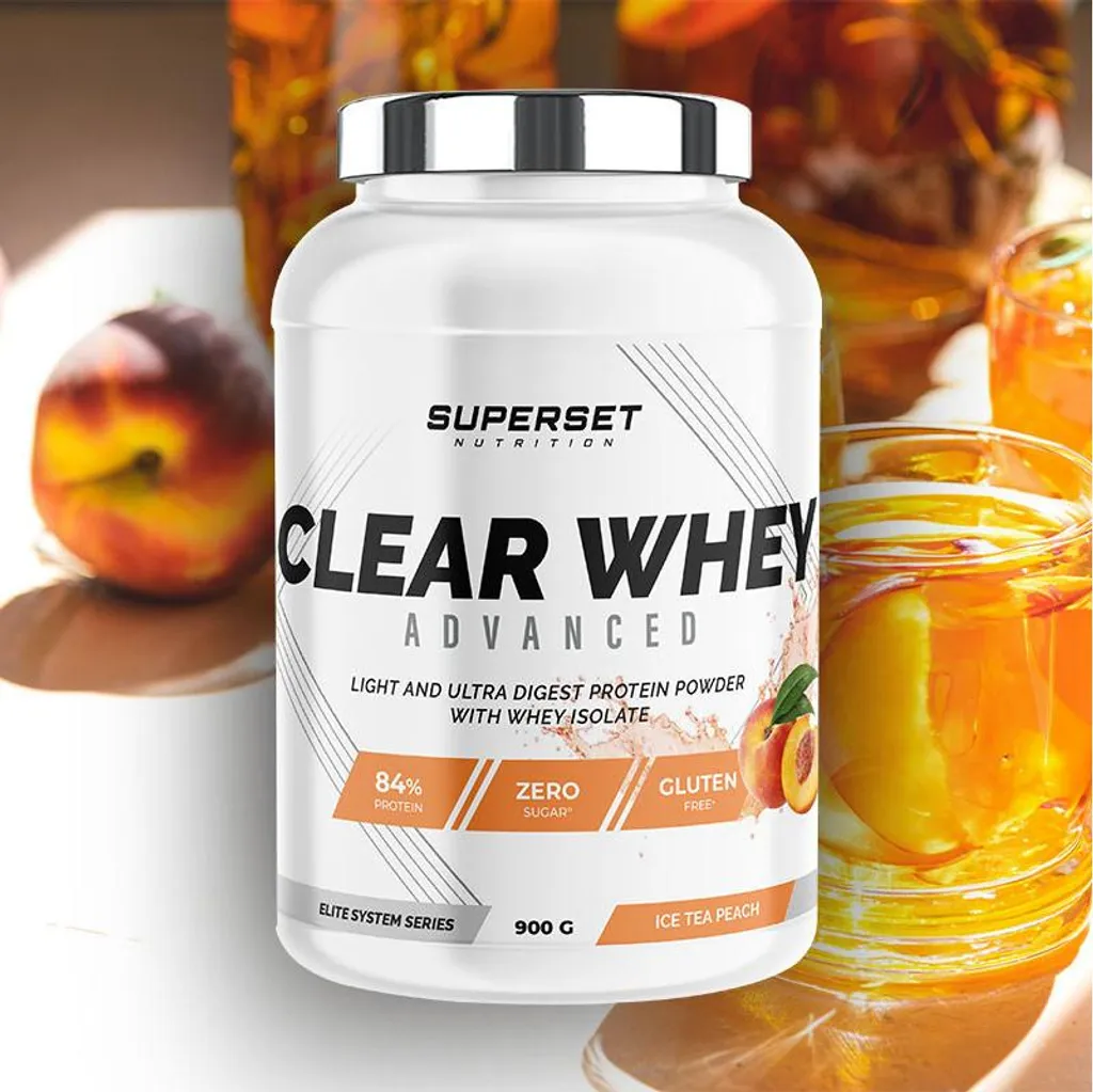 Isolat de Whey Clear Pêche 900g Boisson Isolat de Protéine Légère