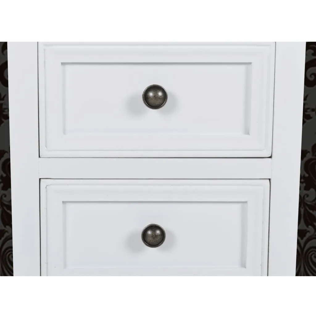 Rangement de Chambre : 4 Tables de Chevet Blanches 2 Tiroirs en MDF