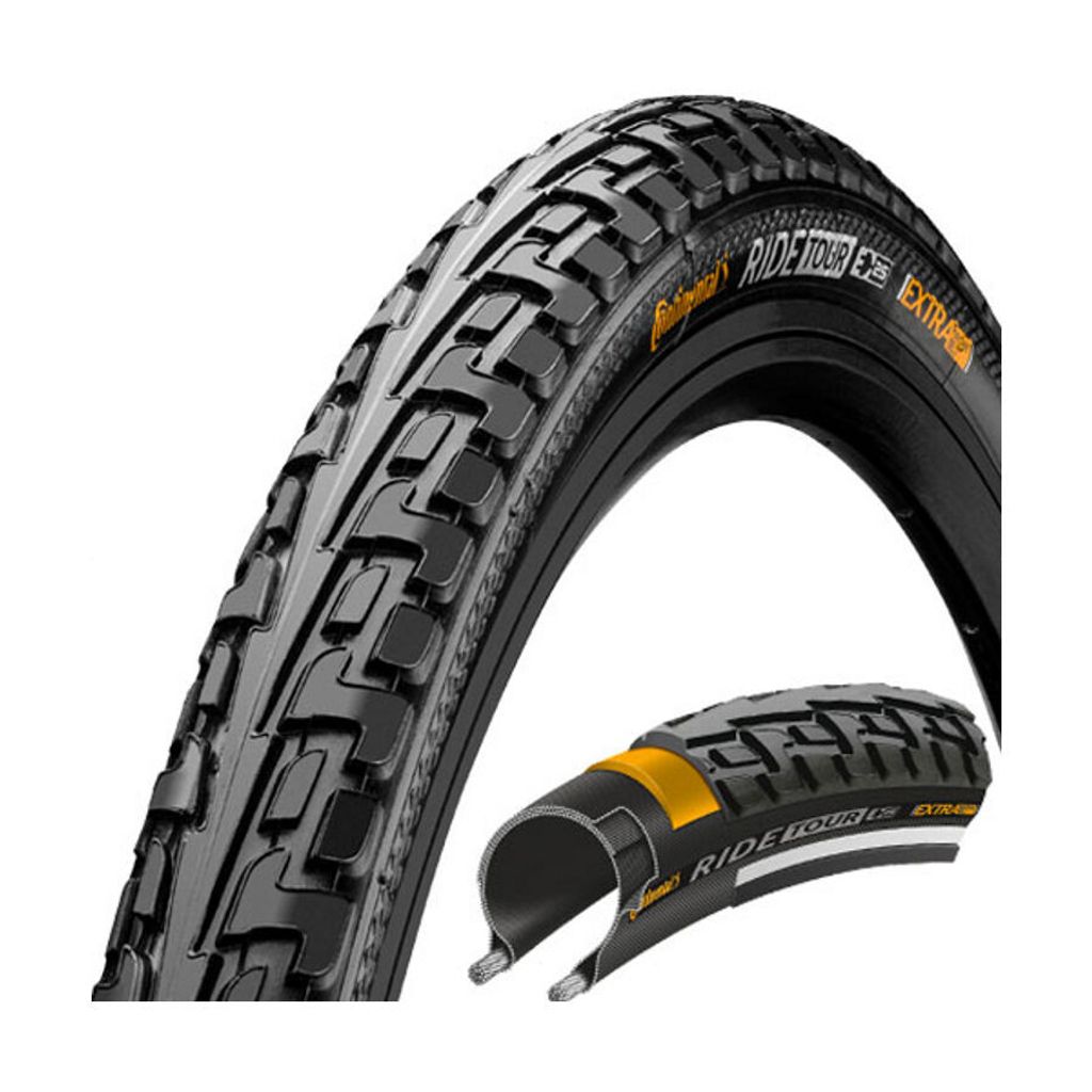 Continental RIDE Tour, 28", Stadt / Trekking, Straße, Tubeless-Ready-Reifen, Klappbarer Wulst, E-bike, Bahnradfahren, Schwarz