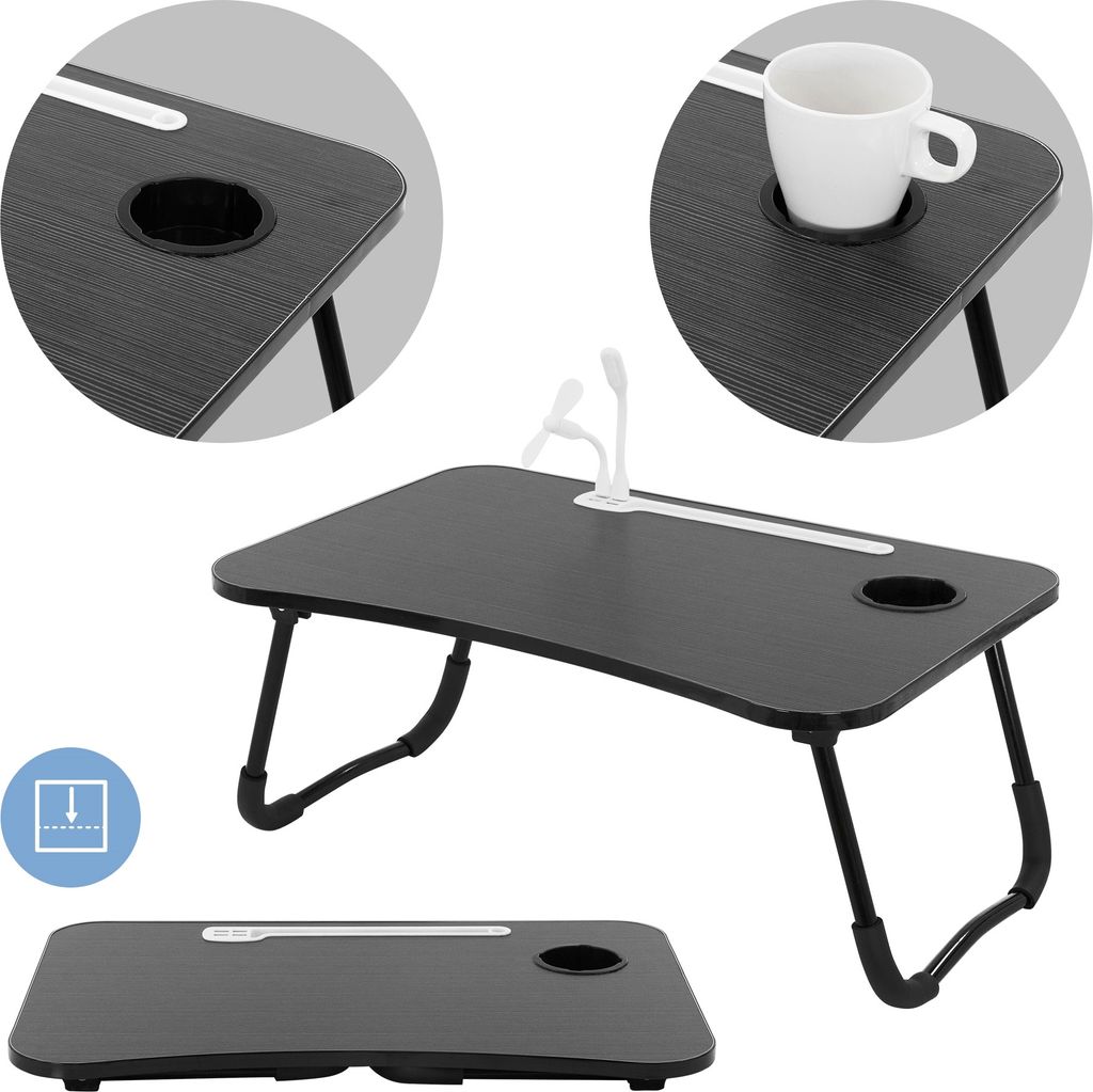 ML-Design Laptoptisch fürs Bett/Sofa, 60x40 cm, Schwarz, Produktbild 4