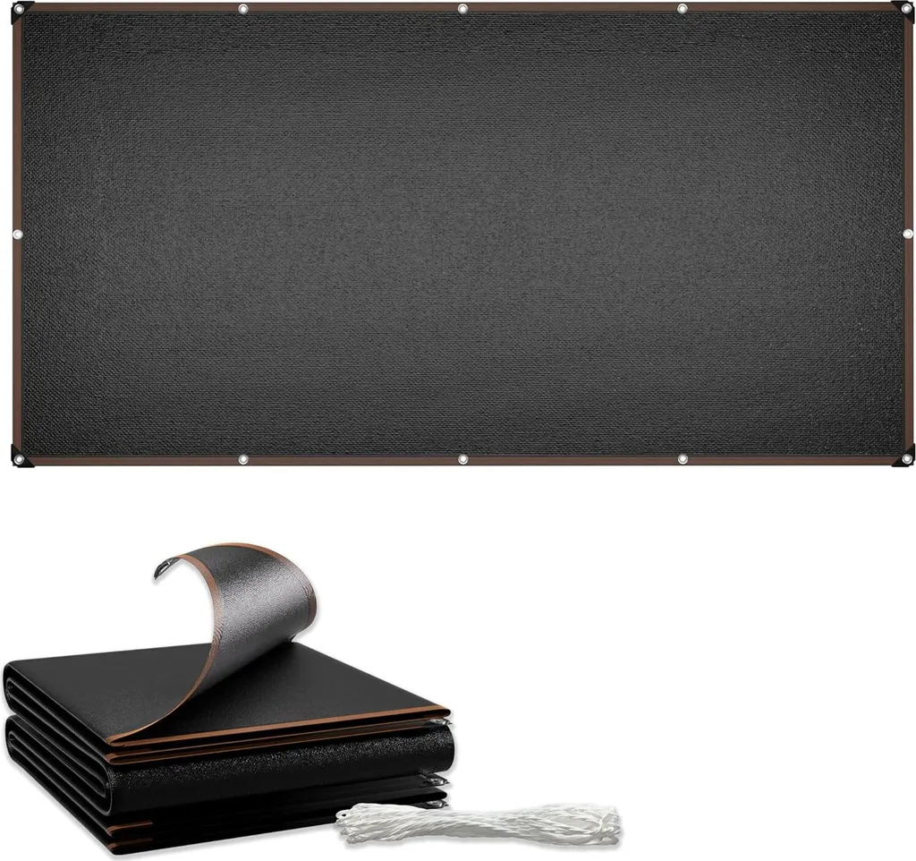 Voile d'ombrage pour camping et terrasse 2x5m protection vent et soleil