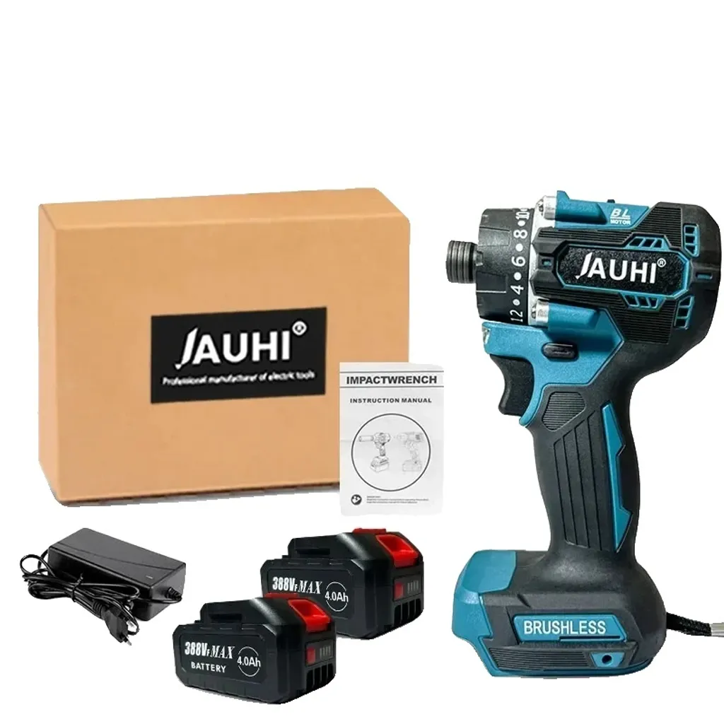 Tournevis brushless 280Nm JAUHI moteur puissant 4000tr/min 2 accus