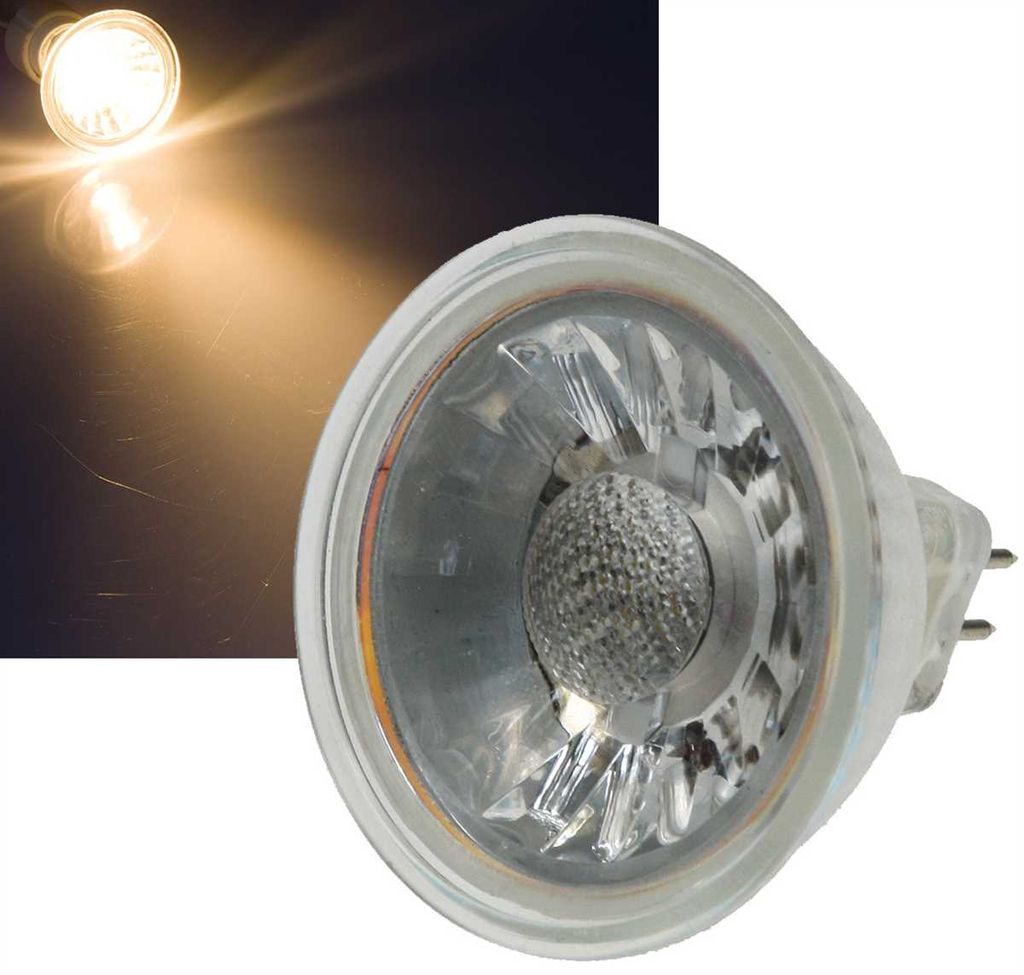 ChiliTec LED Strahler MR16 H50 COB 1 COB, 3000k, 400lm, Produktbild 