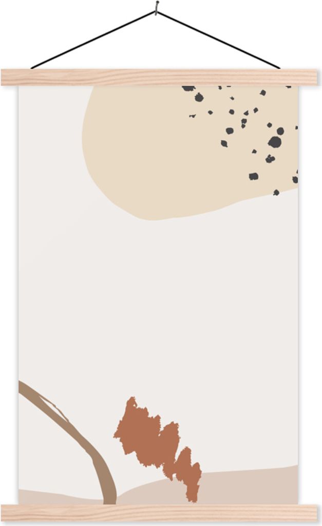 MuchoWow Textilposter Sommer - Abstrakt - Weiß 40x60 cm mit holzfarbenen Rahmen - Poster