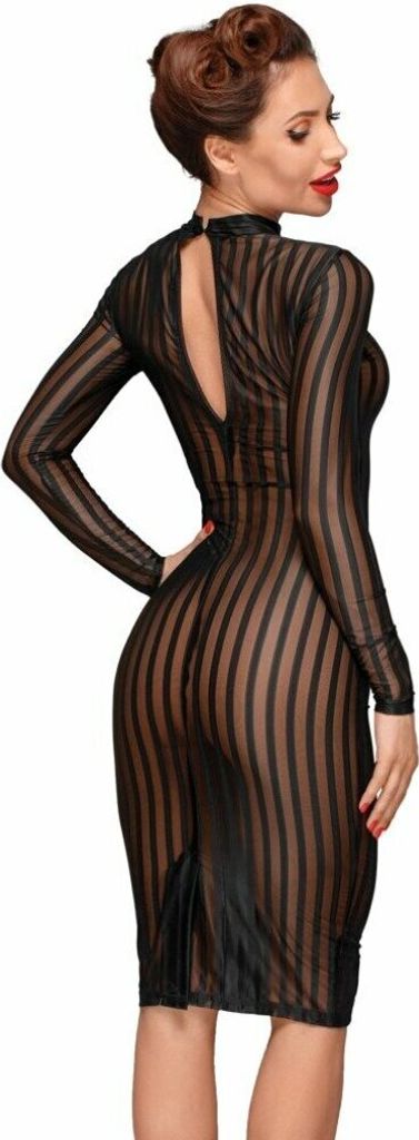Noir Kleid Streifen S