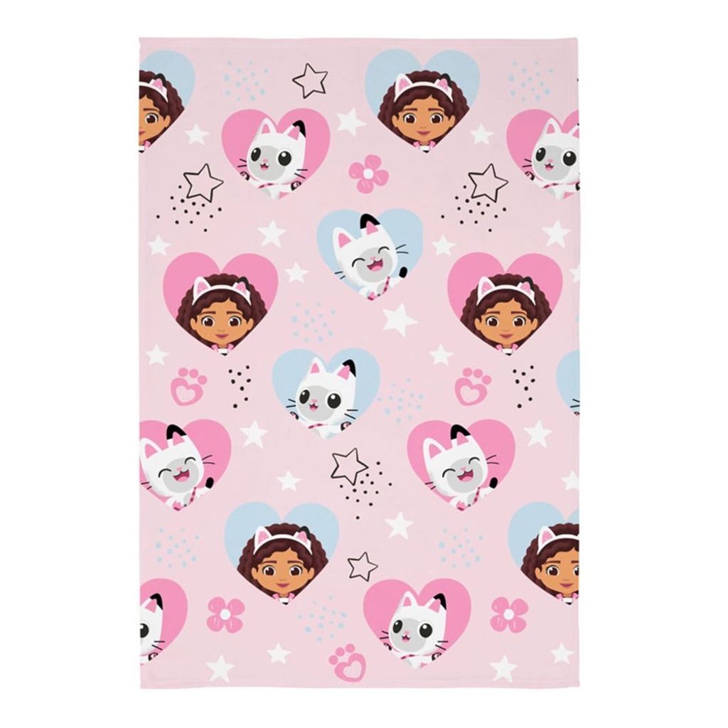 Gabby ́s Dollhouse - Decke, Fleece, Sterne und Herzen AG2999 (Einheitsgröße) (Pink/Blau)