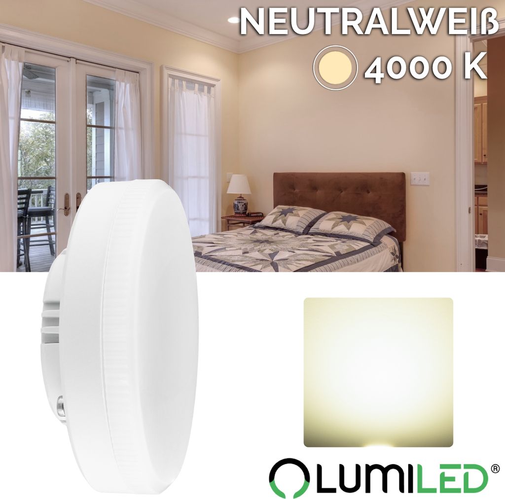 LUMILED GX53 LED, 12W žárovka 1100 lumenů, 4000K neutrální Obrázek produktu 2