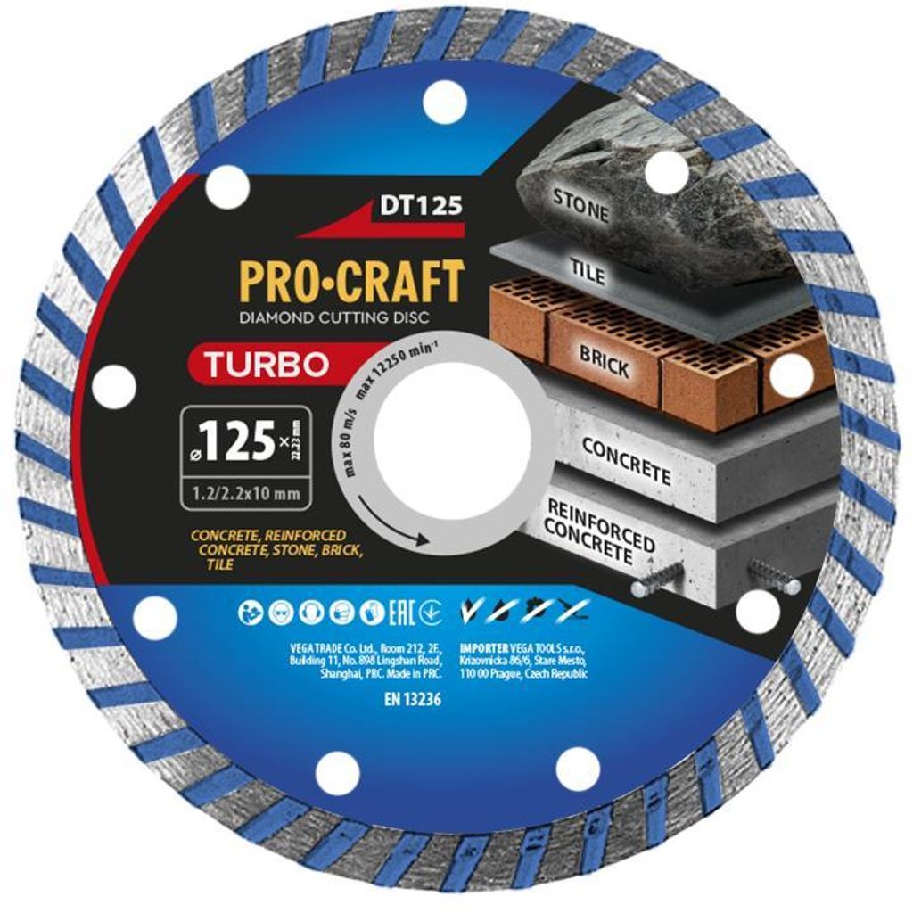 Diamanttrennscheibe Turbo Procraft DT125 Produktbild 