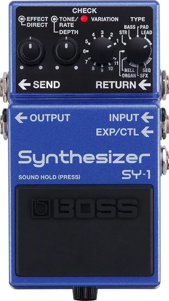 Pédale de Synthétiseur Boss SY-1 pour Guitare Électrique et Basse Bleue