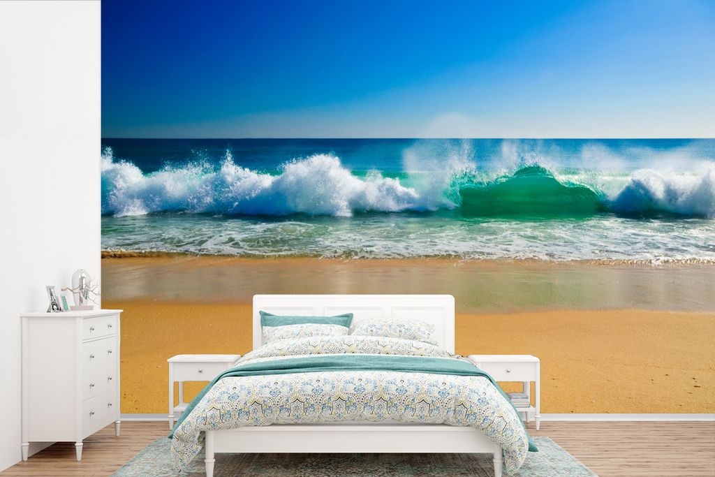 MuchoWow Fototapete für Wohnzimmer oder Schlafzimmer Wandtapete Vinyl Motivtapete Meer - Golf - Strand - 600x400 cm - Vinyltapeten