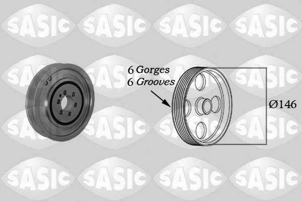 Poulie vilebrequin anti-vibration 46472876 pour Lancia Thesis et Lybra