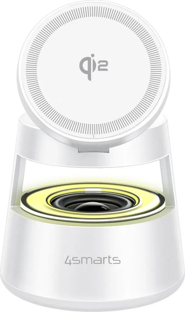Station de Charge Qi2 4smarts Aura Sound Blanc 541535 Induction 15W