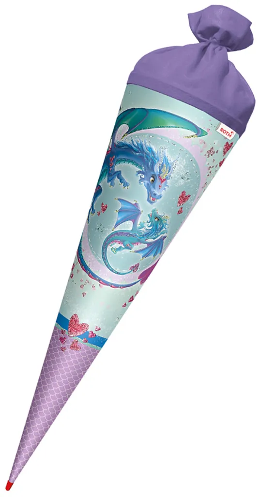 Schultüte Drachenliebe ROTH : Cadeau de Rentrée pour Enfant de 70 cm