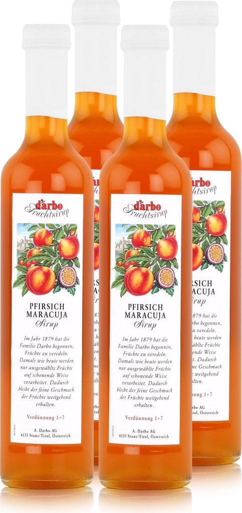 Darbo Pfirsich Maracuja Sirup 500ml - Cocktails Kaffeesirup Produktbild 