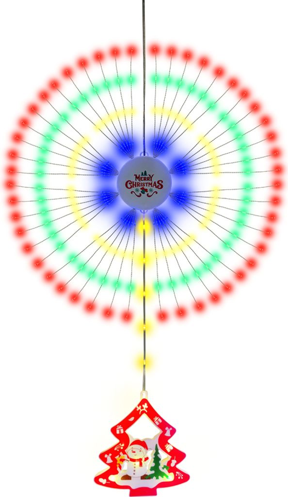 Weihnachtslichterketten, Buntes Licht, 8 Beleuchtungsmodi, Feuerwerksförmige Lichter, IP65 Wasserdicht, batteriebetrieben roter Weihnachtsbaum