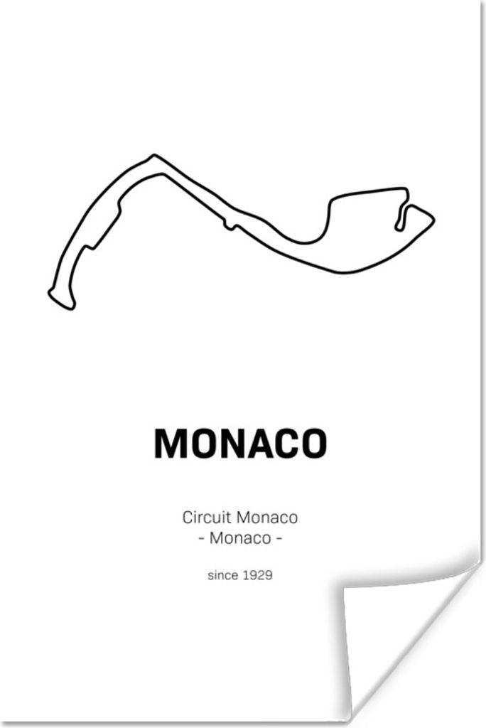 MuchoWow Poster Monaco - Rennstrecke - F1 60x90 cm - Wanddekoration