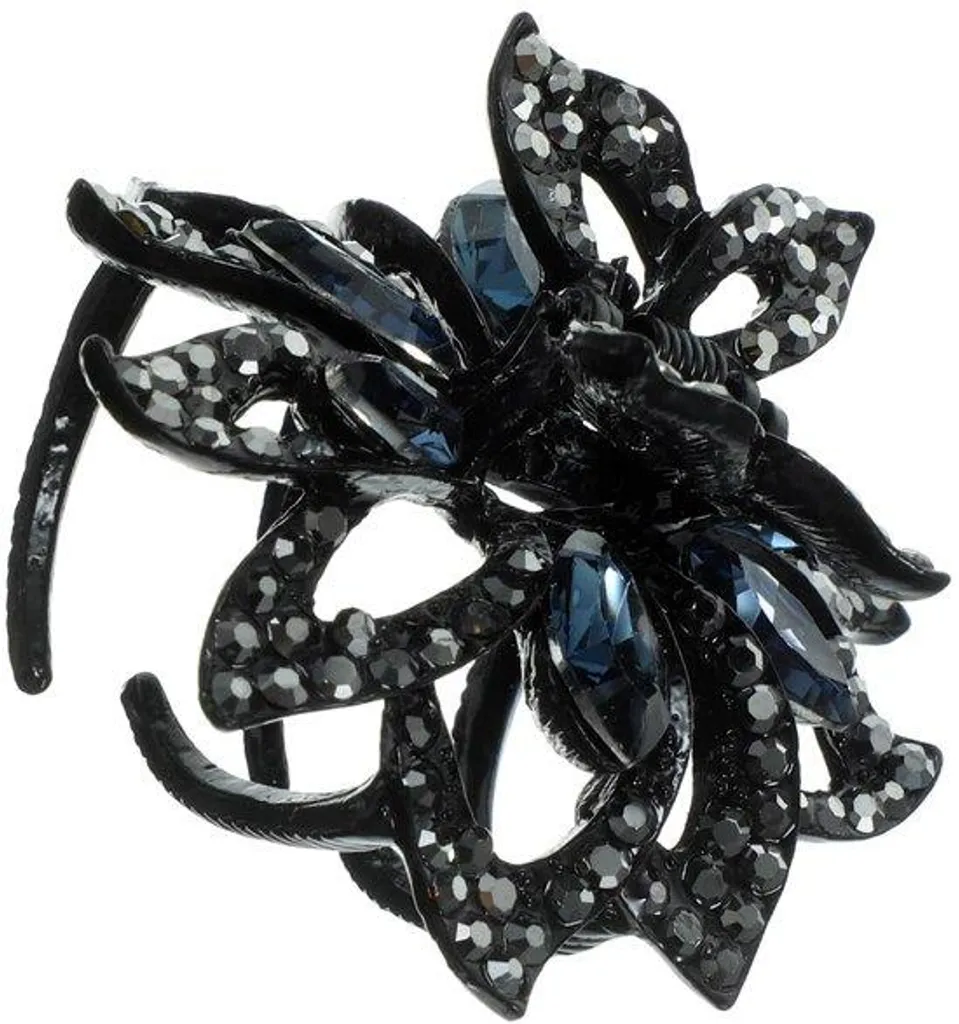 Barrettes fleurs strass avec fixation antidérapante - Qualité premium