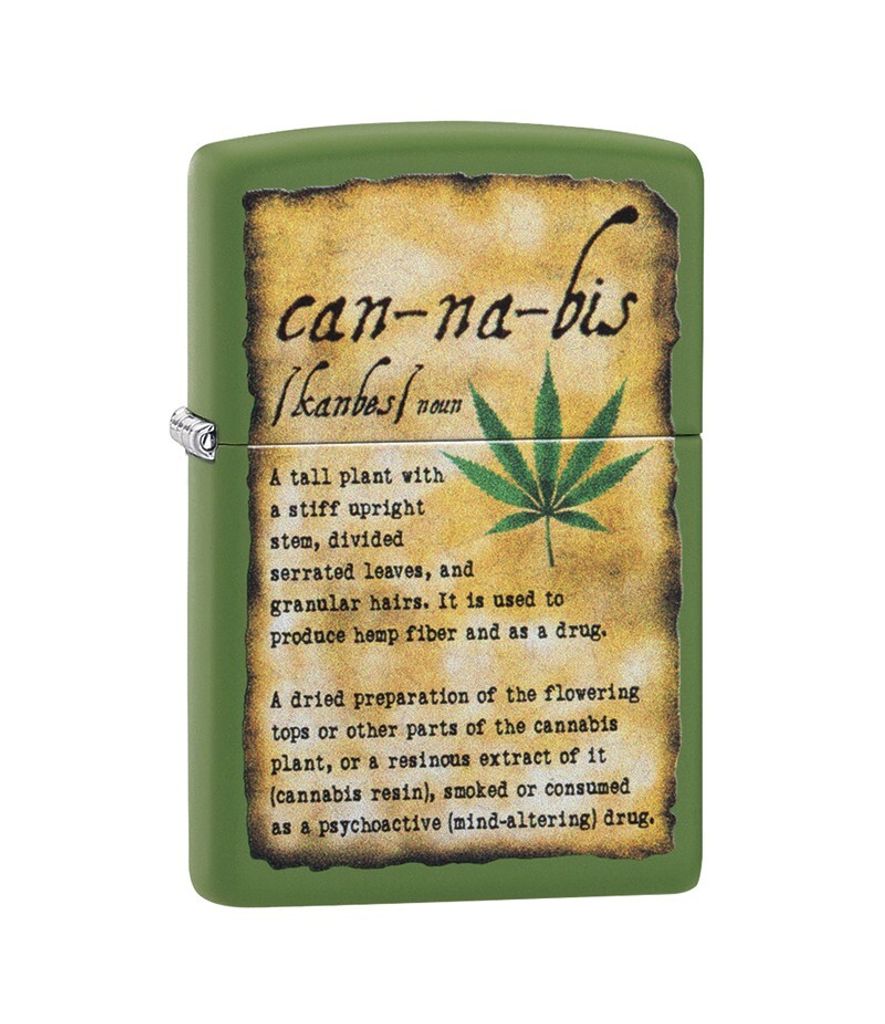 Zippo Benzinfeuerzeug - Cannabis Design, Vintage Stil, Windfest, Lebenslange Betreuung