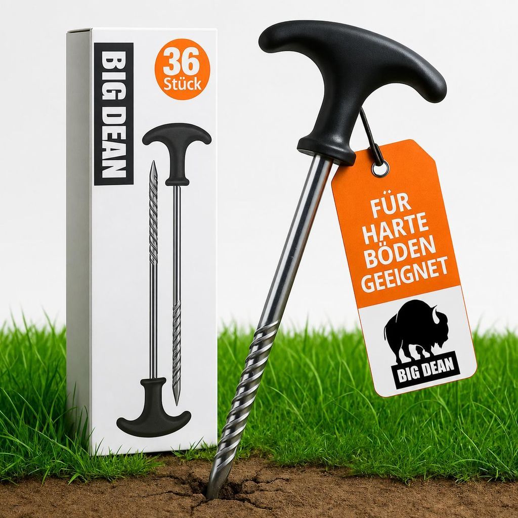 BigDean 36 Stück Heringe Erdnägel stabil auch für Harte Produktbild  KI-generiertes Bild