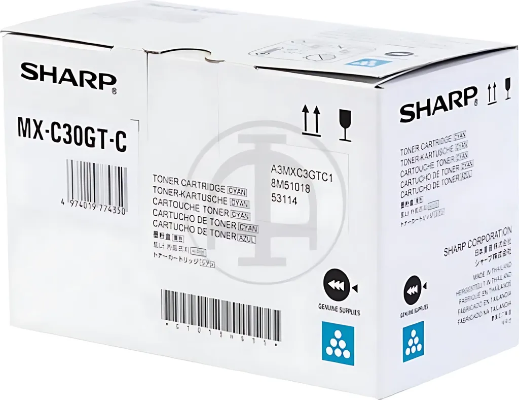 Toner Originale Ciano Sharp MX-C30GTC - Colori Brillanti e Definiti - 10