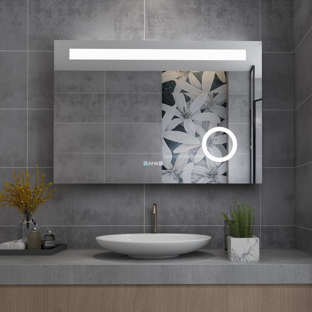 Wohnen & Einrichten Wohnaccessoires Spiegel Badspiegel Meykoers LED Badspiegel 100x70cm 