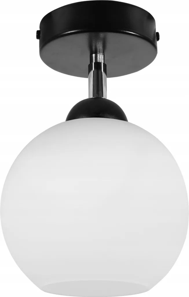 Plafonnier LED boule blanche en verre opale, éclairage classique chic - 7