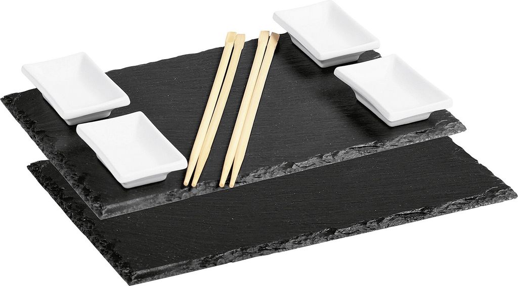 KESPER Schieferplatte mit Dipschalen 31x21cm 2er-Set Produktbild 