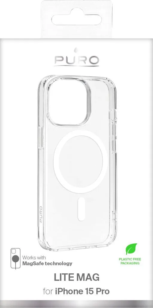 Custodia iPhone 15 MagSafe Puro Lite Mag Shockproof Trasparente - 6