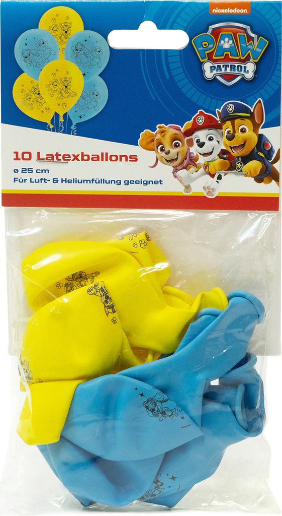 Paw Patrol Set aus 10 Latexballons Ø25cm Helfer auf 4 Pfoten Polizei Ballons