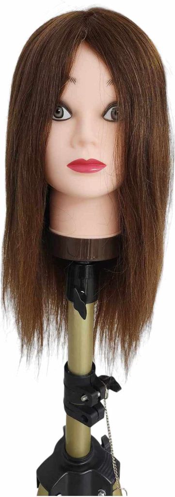 Friseur-Übungskopf 100% Echthaar Länge 40 cm
