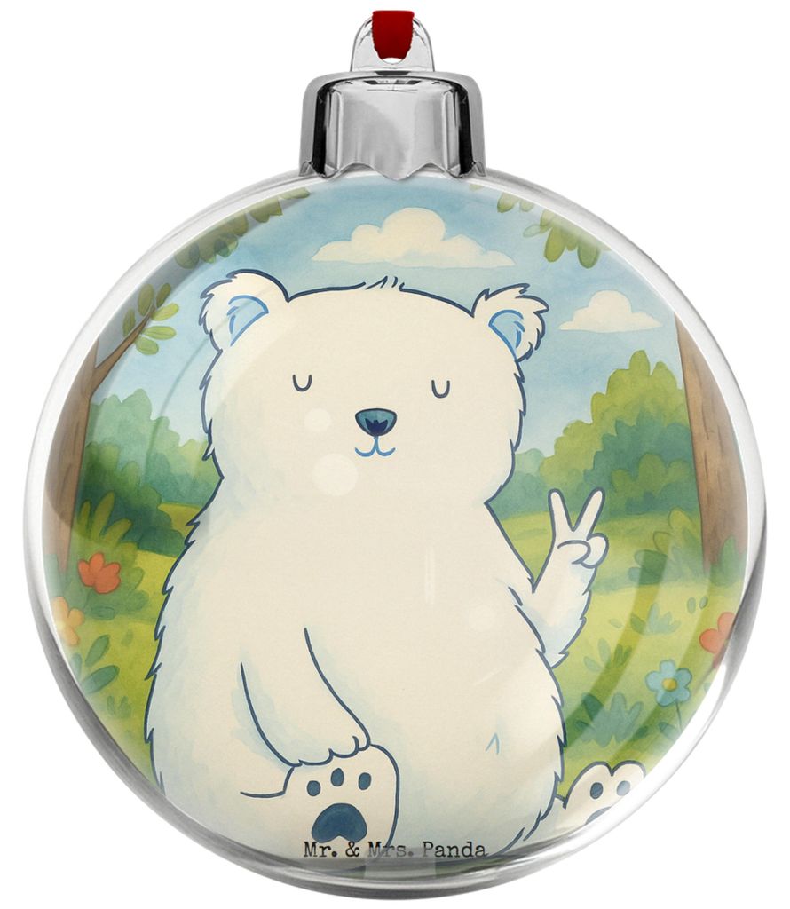 Mr. & Mrs. Panda christbaumkugel Eisbär Faul Design - Weiß - Geschenk, deko kugel, weihnachtskugeln, Bär, christbaum anhänger, Teddybär, Weihn...