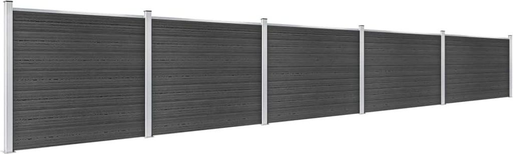 vidaXL Zaunelement Set WPC 872x146 cm Grau Zdjęcie produktu 